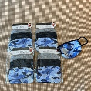 4 pack of Reusable adult size face masks. 12 MASKS. NEW. Camouflage. Dots. Solid